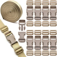1 inch Buckles Straps Set with 10 Yards Nylon Webbing Strap10 pcs Quick Side...