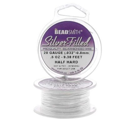 Beadsmith Silber gefüllter Draht - Stärke 20 - halbhart - 0,5 Unzen (9,37 Fuß)