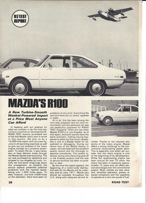 1970 MAZDA R100 4 PG Road Test Article WANKEL ROTARY