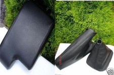 F�r BMW E36 Armlehnen Abdeckung + Stiefel Aus Schwarz Leder Eigener Neu IN UK
