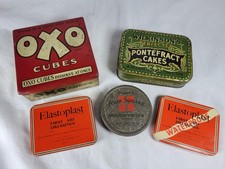 Oxo Wilkinsons Elastplast Dobies 5 Tins Bundle Vintage Advertising Rare Prop