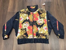 Vintage EAST WEST Jacket Windbreaker Womens Beach Scene Nylon Zips 1980s Sz M