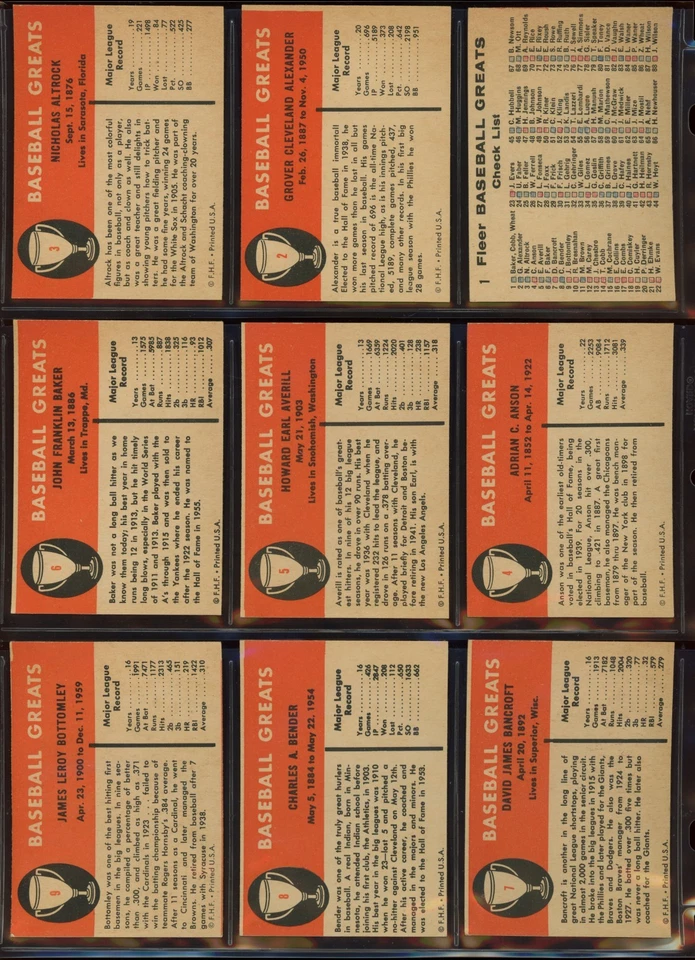 Juego completo de béisbol Fleer 1961 (154) Foto 4 de 4