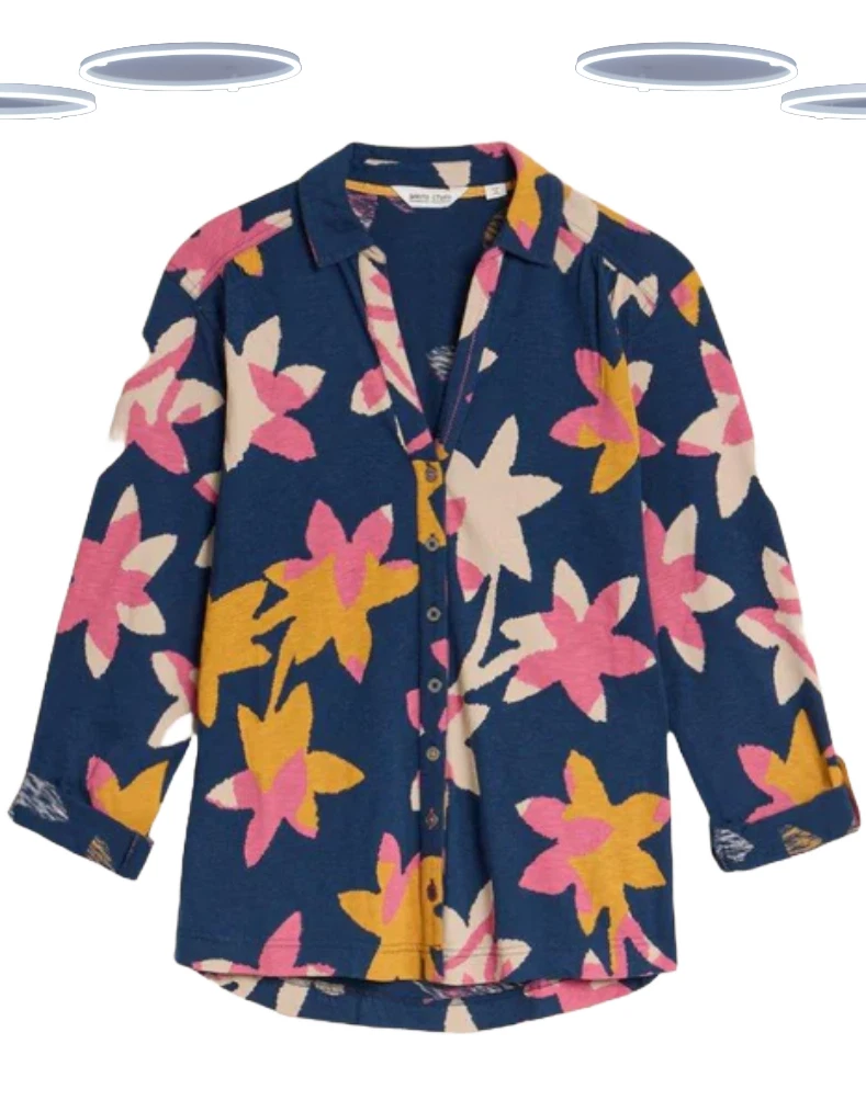 Ex White Stuff Women's Shirt - Long Sleeve Annie Floral Jersey Printed Navy
Opens in a new window or