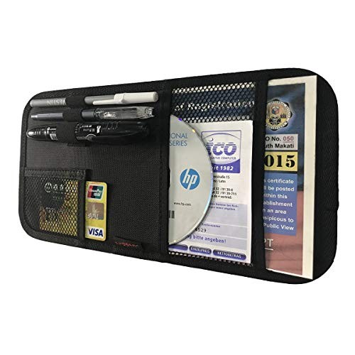 Car Sun Visor Organizer, Auto Visor Holder Interior Accessories Pocket Black - Picture 2 of 8