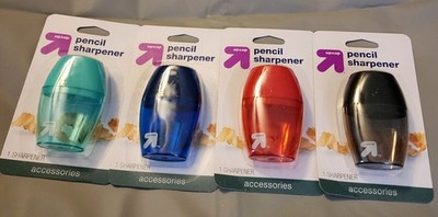 **Up&Up - Pencil Sharpeners,  1 Hole with Plastic Receptacle 24 PCs 4 Colors!!