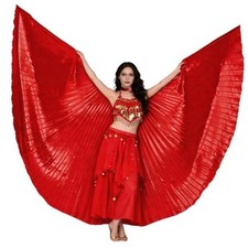 Women's Professional Belly Dance Costume Worship Angle Isis Wings No Stick Red
