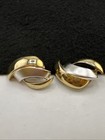 Vintage Lee Wolfe Silver & Gold Tone Abstract Earrings Clip On — photo 6