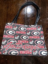 VINTAGE UGA University Of Georgia Bulldogs Ladies Purse Tote Handbag NCAA Black
