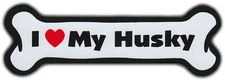 Dog Bone Magnet: I Love My Siberian Husky | For Cars, Refrigerators, More