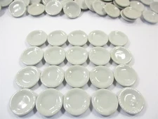 Dollhouse Miniature Kitchenware 20x22mm Ceramic Mini White Round Plate Dish 3389