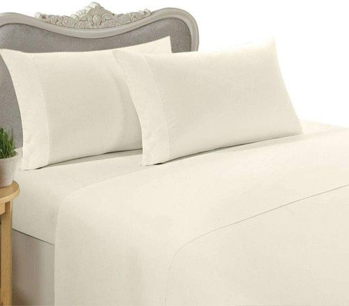 6 Piece Hotel Luxury Soft 100% Cotton bed sheets set 24 deep 800 TC Queen Ivory - Picture 3 of 9
