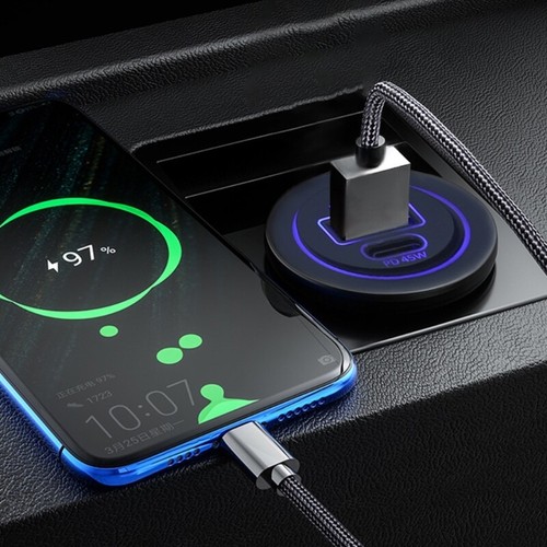 Car Charger Socket for Note 20/10 45W PD USB C & 18W QC3.0 USB Outlet - 第 2/8 張圖片