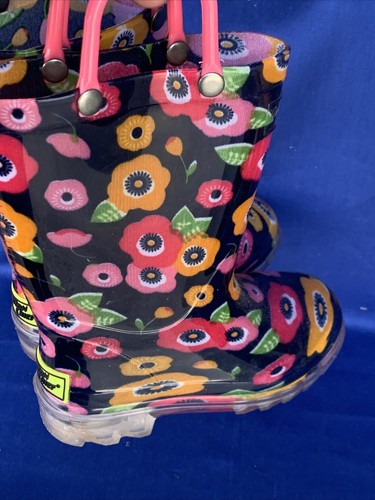 WESTERN CHIEF Floral Flower Peace Love Bright Galoshes Rain Boots 7 8 ❤️sj15m6 - Picture 6 of 8