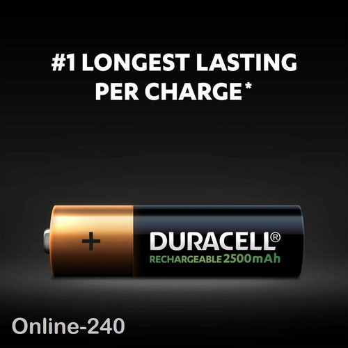 NEW GENUINE DURACELL RECHARGEABLE NiMH AA 2500mAh 1.2V 1x PACK = 4x BATTERIES - Picture 2 of 11