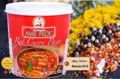 BIG Size 2lb 3oz (1000g) Mae Ploy Red Curry Paste Authentic