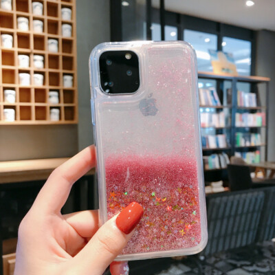 iPhone 11 Pro Case Waterfall Floating Moving Glitter Stars Liquid TPU Pink New