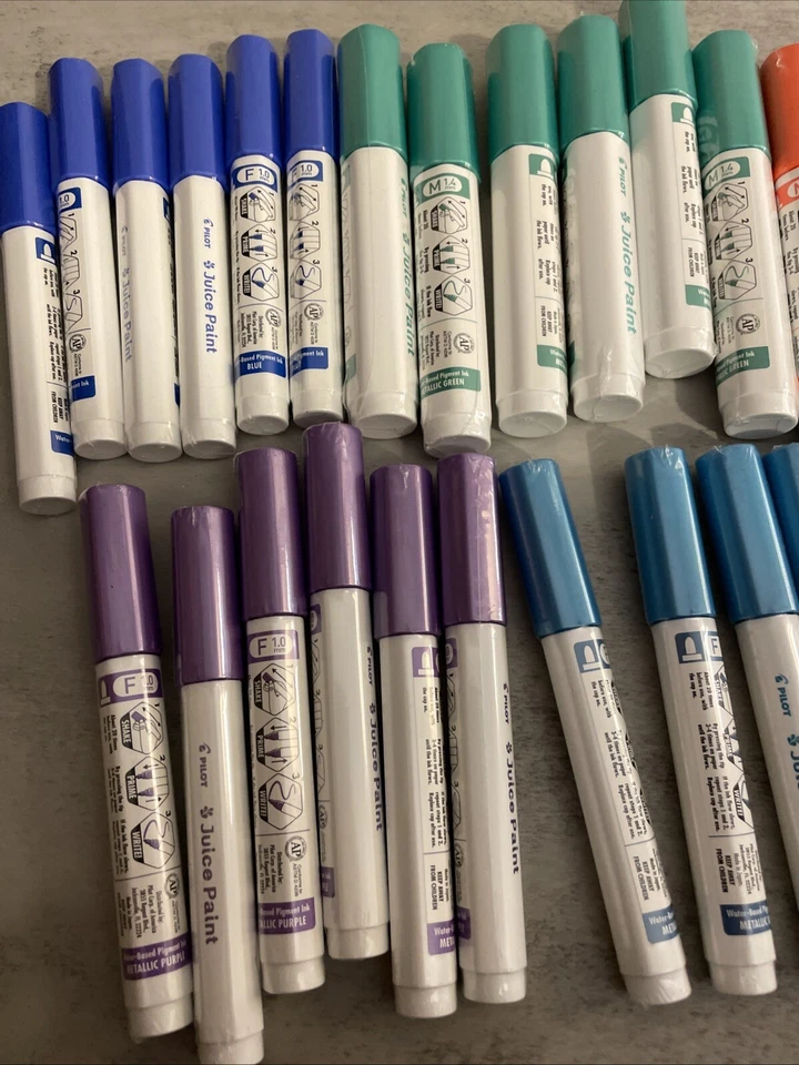 Lot Of 38 Brand New Juice Paint Pilot Markers Water Based 21 M 1.4 mm / 17 F 1mm - Image 2 of 4