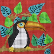 Needlepoint Handpainted Amanda Lawford Toucan 8x8