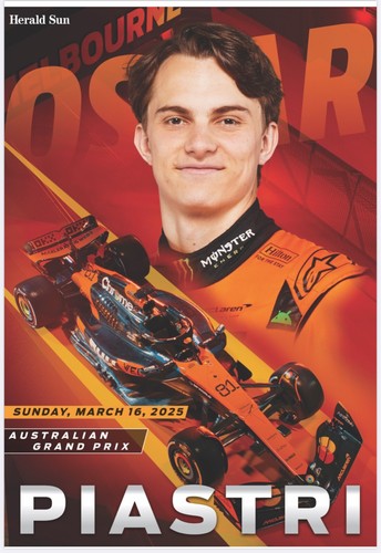 OSCAR PIASTRI MCLAREN LAMINATED Formula 1 DRIVER POSTER, MOTOR RACING CARS,1