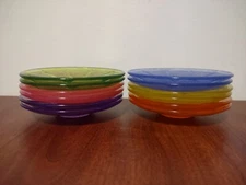 12 Multicolor Duralex Tea Cup Saucers 6 Different Colors France