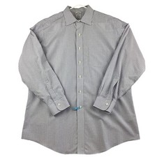 Brooks Brothers Dress Shirt Men's 17/34 Regent Blue Plaid Long Sleeve Non Iron