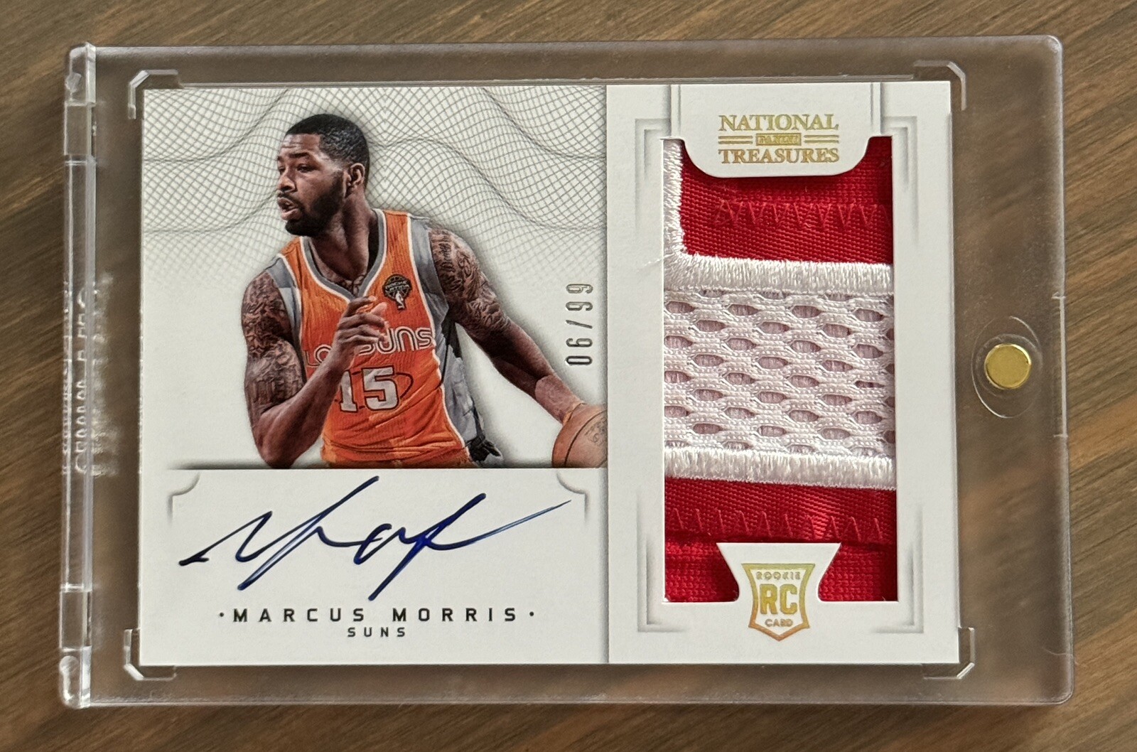 2012-13 National Treasures #113 Marcus Morris RC Rookie Patch Auto RPA /99 SUNS