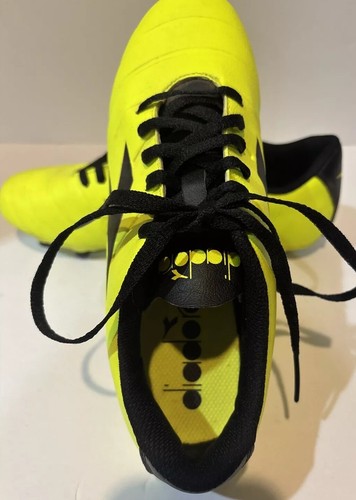Diadora Soccer Cleats Yellow Black Women’s Size 6.5 Men 5 Futball Preowned - Picture 3 of 11