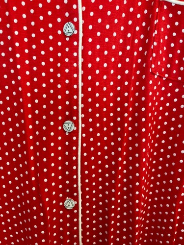 Ekouaer Women's Size XXL Red Polka Dot Pajama Top Sleep Shirt - Picture 4 of 5