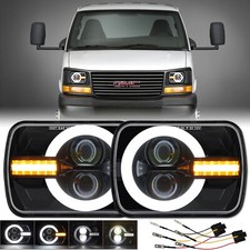 7x6 5x7 Led Headlights For Chevy Express 3500 2500 For Gmc Savana 1500 Van