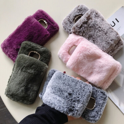 Soft Fluffy Furry Plush Shockproof Case Cover for Galaxy C9 C7 Pro A91 A71 A51