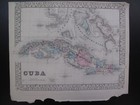 Mitchell Antique Hand Color Map Cuba Havana Bahama Cayman Caribbean 1880 Havanna — photo 1