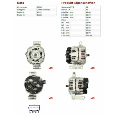 AS-PL Alternator Generator Lamp For Ford Transit 2.4 DI 2000-2006 New