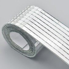 1M Length Mini Square Glass Mirror Mosaic Tiles Sticker Wall Decor Craft 5*5mm