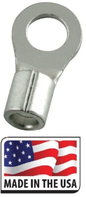 High Temperature (50 Pcs) Terminal Connectors 12-10 AWG Gauge #10 Ring 900°F USA
