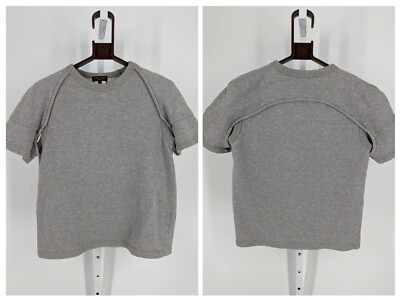 Comme des Garcons Homme Plus Vtg Gray Jersey Deconstructed SS Terry Sweatshirt S