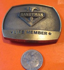 Handyman Club Of America Vintage 1996 Belt Buckle Brass Life Member VTG