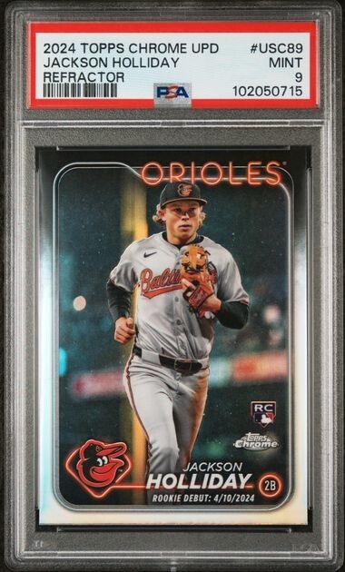 2024 Topps Chrome Update Refractor USC89 JACKSON HOLLIDAY RC - Orioles - PSA 9
