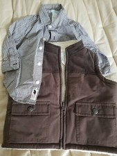 Janie and Jack 6-12 Months Reversible Sherpa Brown Puffer Vest