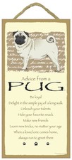 Advice From A PUG 10 x 5 Wood SIGN Plaque USA Made
