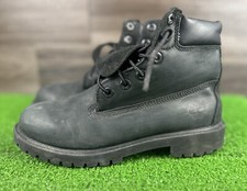 Timberland Junior 4M 6" Premium Waterproof Boots Black Leather 12907 5.5