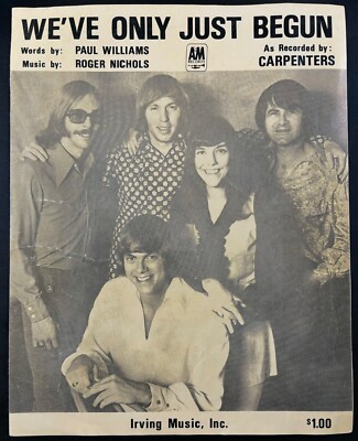 WE'VE ONLY JUST BEGUN SHEET MUSIC CARPENTERS KAREN & PETER PAUL WILLIAMS USA