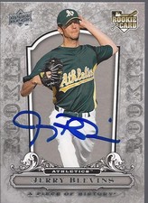 Oakland Athletics JERRY BLEVINS Signed History Card
