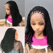 Braided kinky twist wig. Made on a full lace wig. Color BLACK.LENGTH IS 18  long