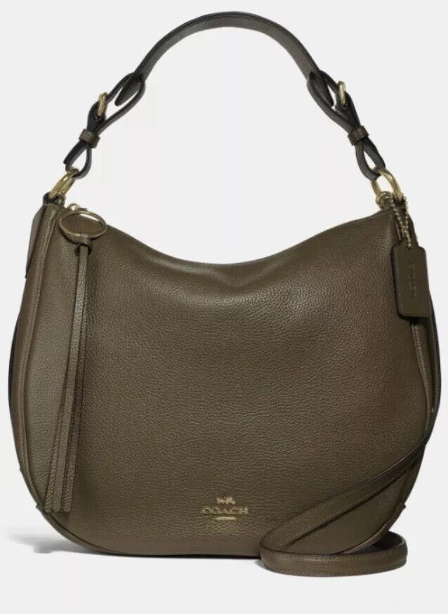 NWT Coach Leather Sutton Hobo Moss Gold Shoulder Bag In Original Packaging