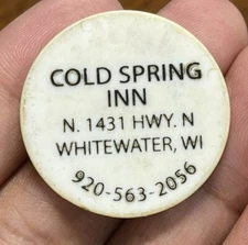 Whitewater WI Cold Spring INN One Drink Token Coin
