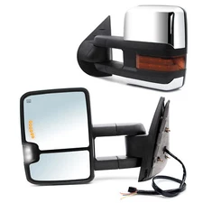Tow Mirrors for 07-13 Chevy Silverado 1500/2500 Power Heat Signal Chrome Truck