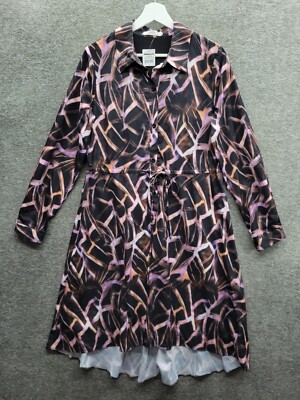 Atelier Dress Women's 4 Mauve Pink Black Quartz High Low NWT