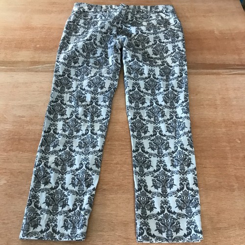 Cartonnier Anthropologie Charlie Ankle Pants Women 6 Gray Paisley Mid Rise Boho - 第 2/15 張圖片