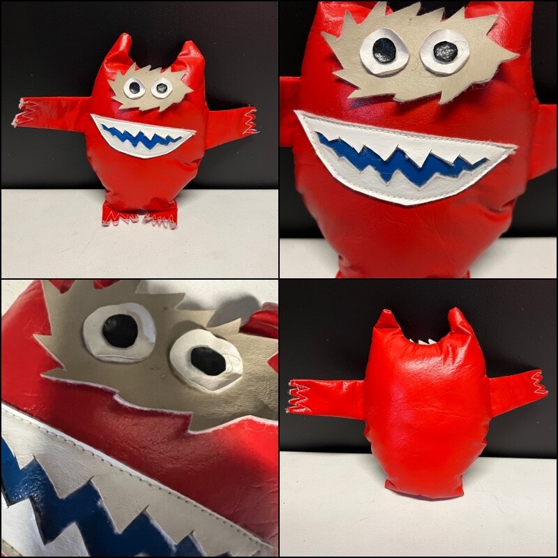 Vintage RED Nauga Naugahyde HERMAN MILLER Monster Doll 1970s